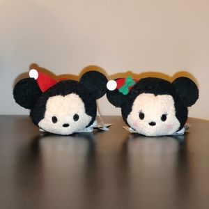 NWT Disney Tsum Tsum Xmas Mickey and Minnie
